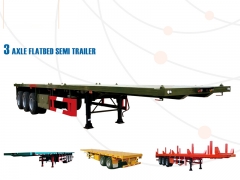 New Design Hot Sale Flatbed Semi Trailer for 20' 40', 40 Feet Flatbed Truck Trailer, 20ft Container Trailer
